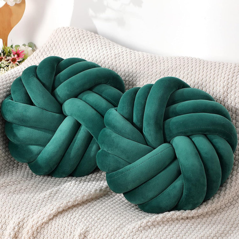 Fumete 2 Pcs 14'' Modern Throw Pillows for Bedroom, Green