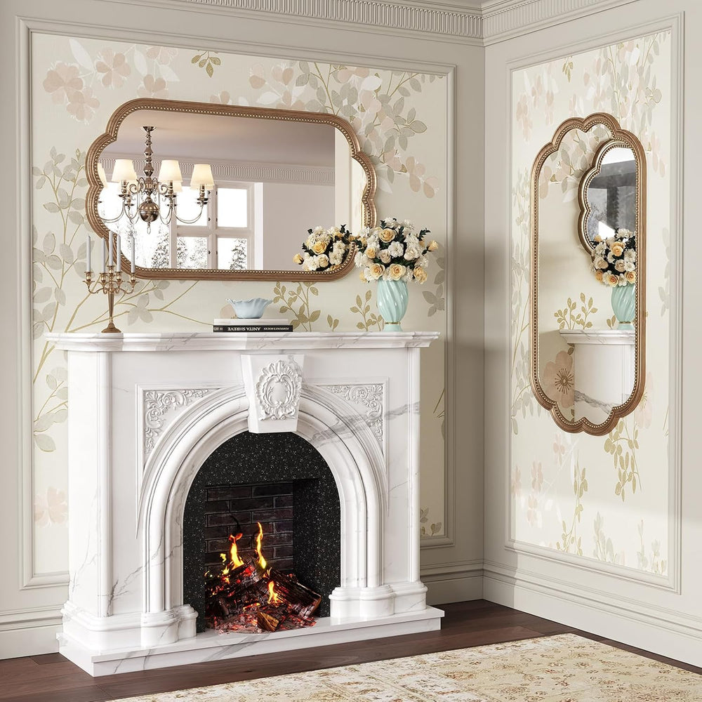 Scalloped Mirror for Bathroom, 23" x 42" Dining Room Mirrors for Wall