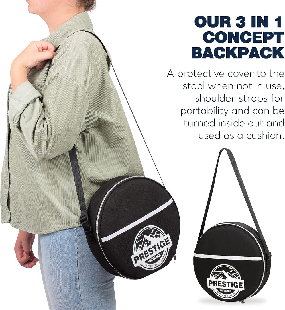 Collapsible Stool Max 620lbs & 3-in-1 Cushioned Carry Bag, Portable Teles...