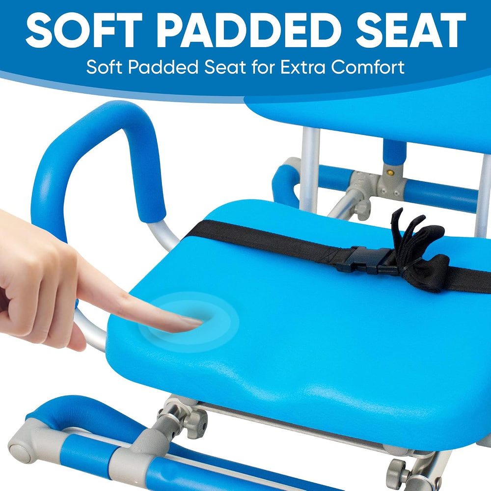 Platinum Health HydroSlide Sliding Shower Chair Swivel Seat for Bathtub, Soft...