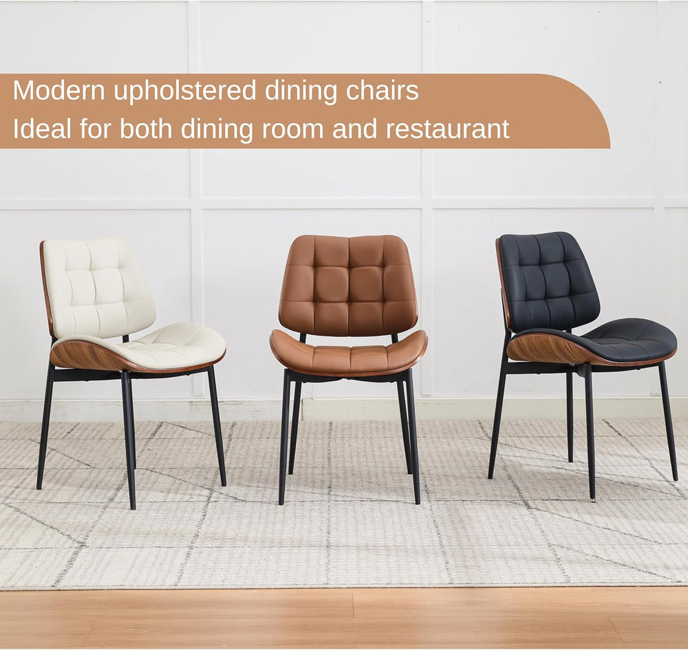 Mid Century Modern Dining Chairs Set of 6, Brown