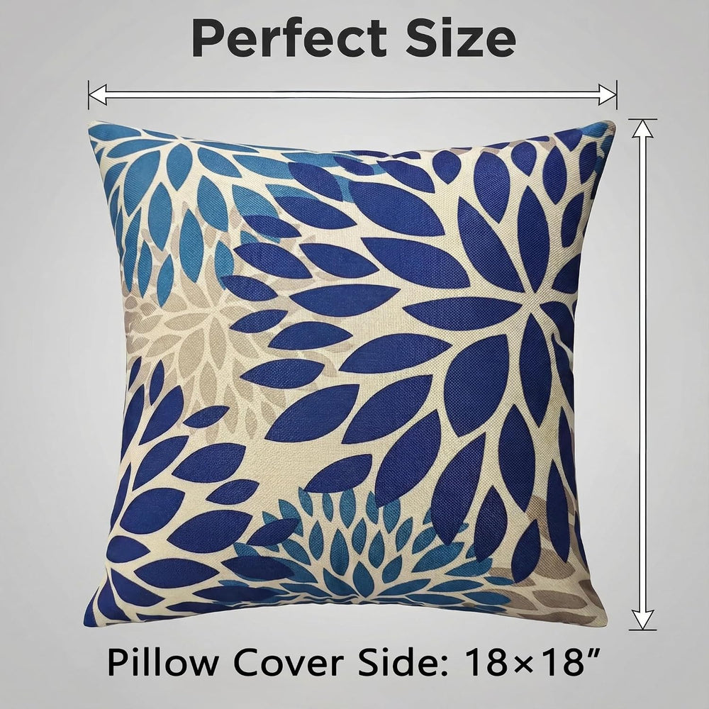 JMGBird Blue Throw Pillows with Inserts Included 18x18 Outdoor Pillows Waterp...