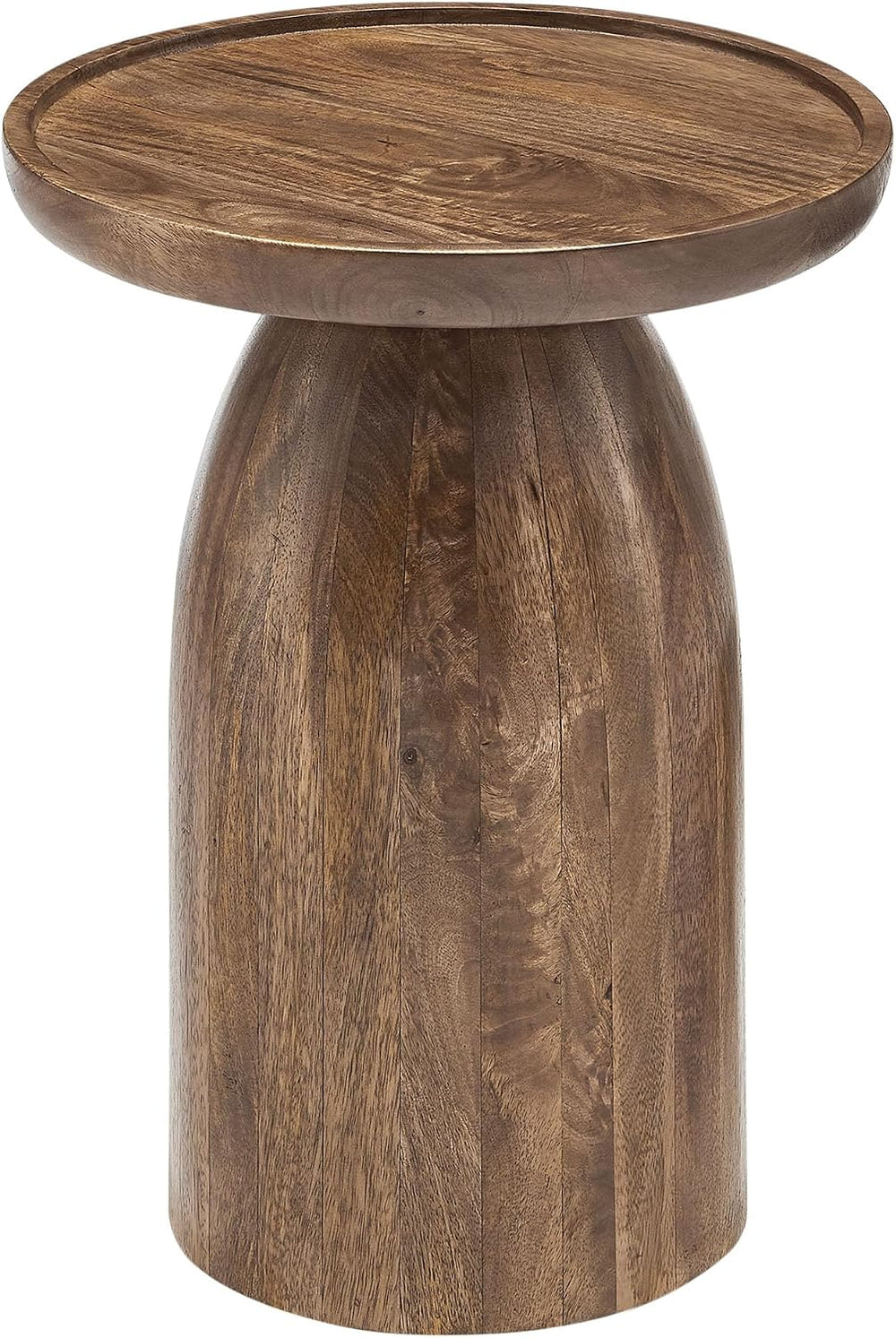 Modway Holloway Solid Mango Wood Side End Table in Walnut – Contemporary Wood...