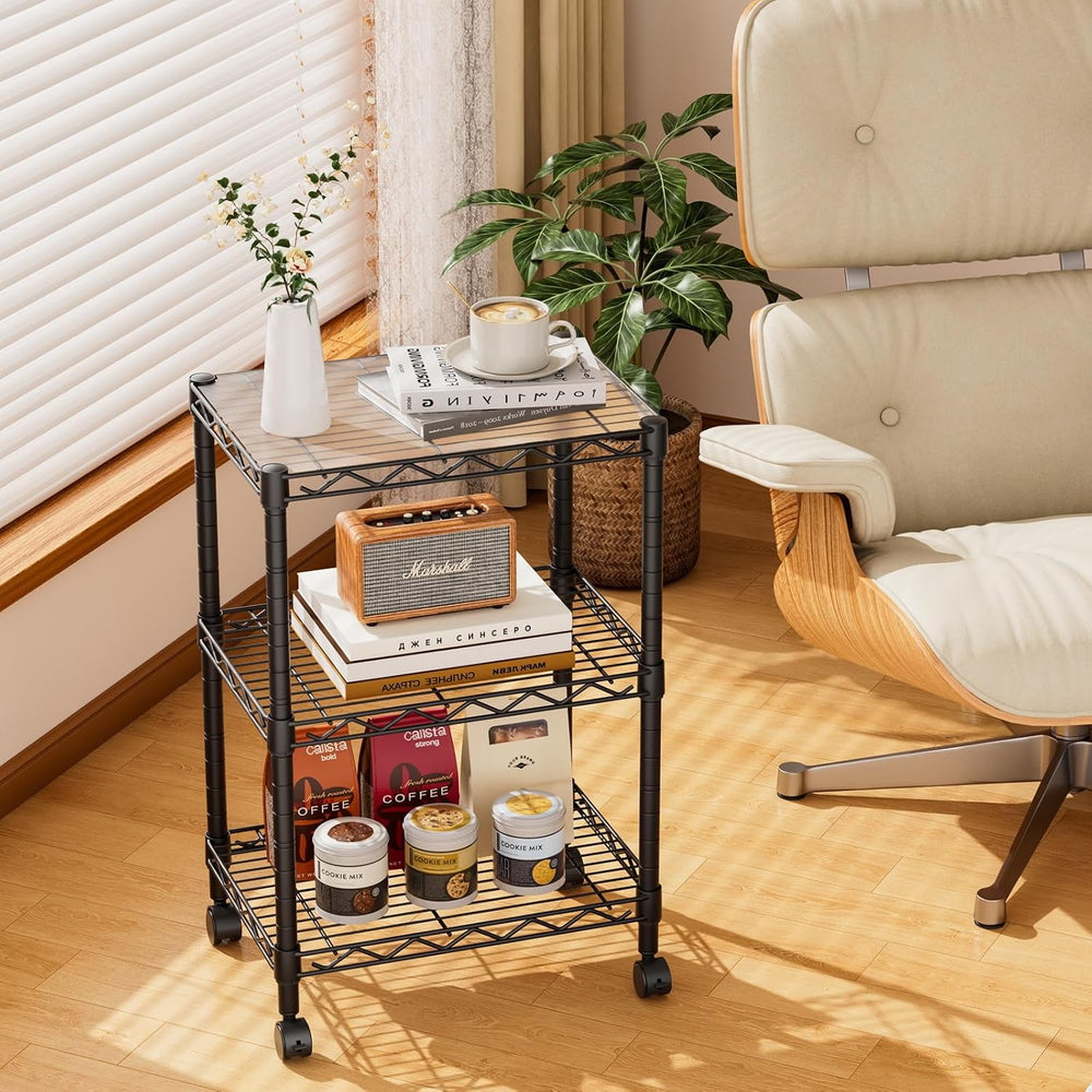 Golpart 3Tier Adjustable Storage Shelves Metal Wire Shelving Standing Shelf