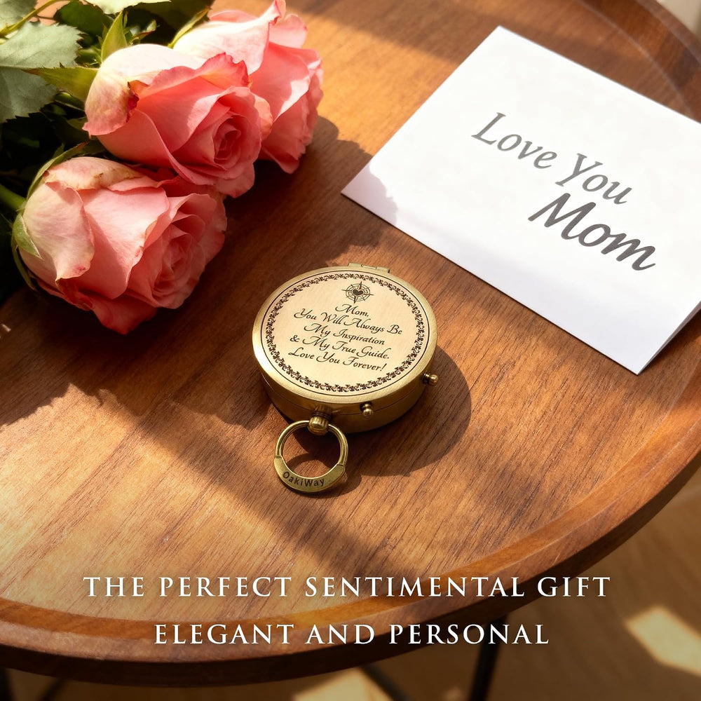 Makeup Compact Hand Mirror Gift for Mom, with Compass - Gifts for Mom from Da...