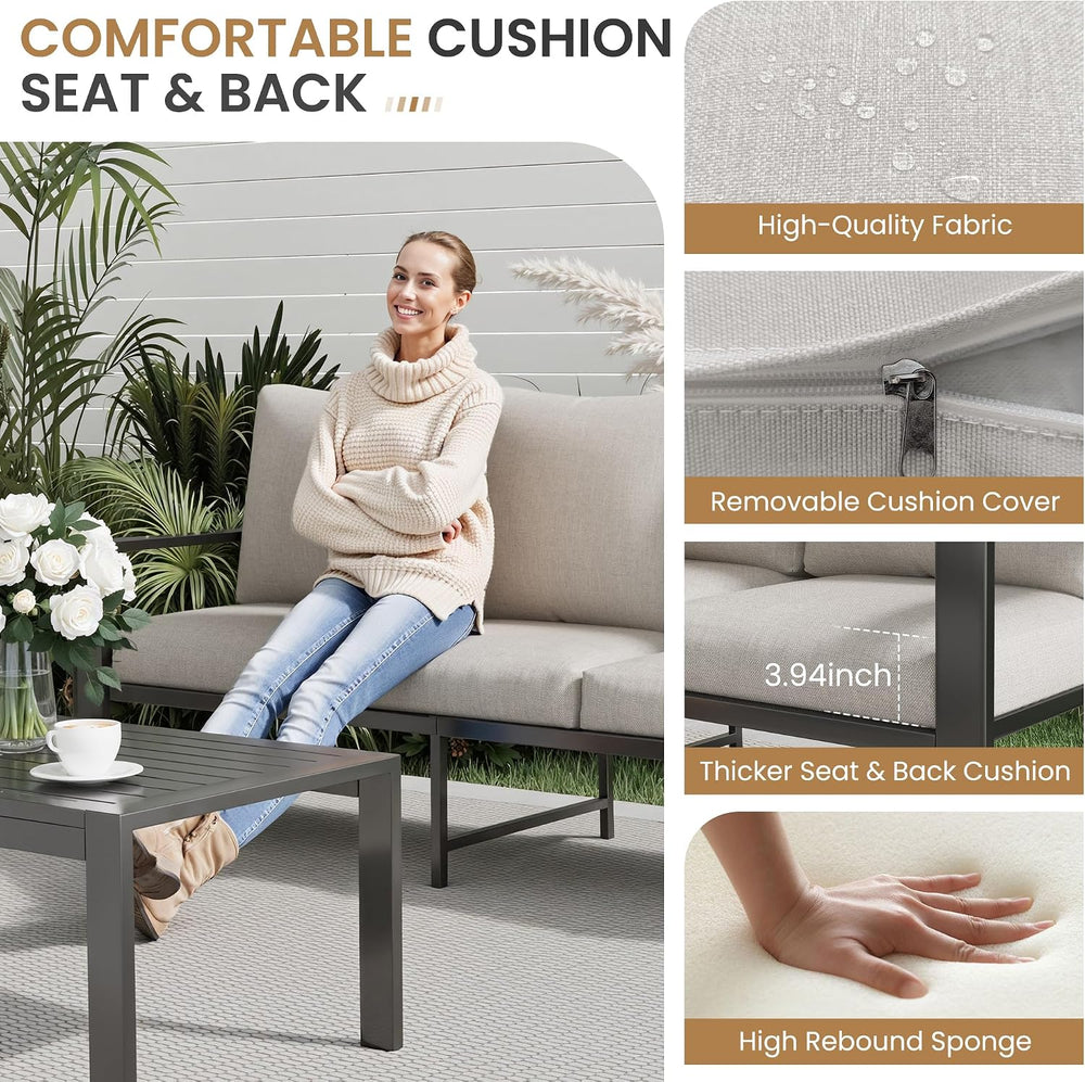 Aluminum Patio Furniture Sets Metal Outdoor Furniture Set with Coffee Table
