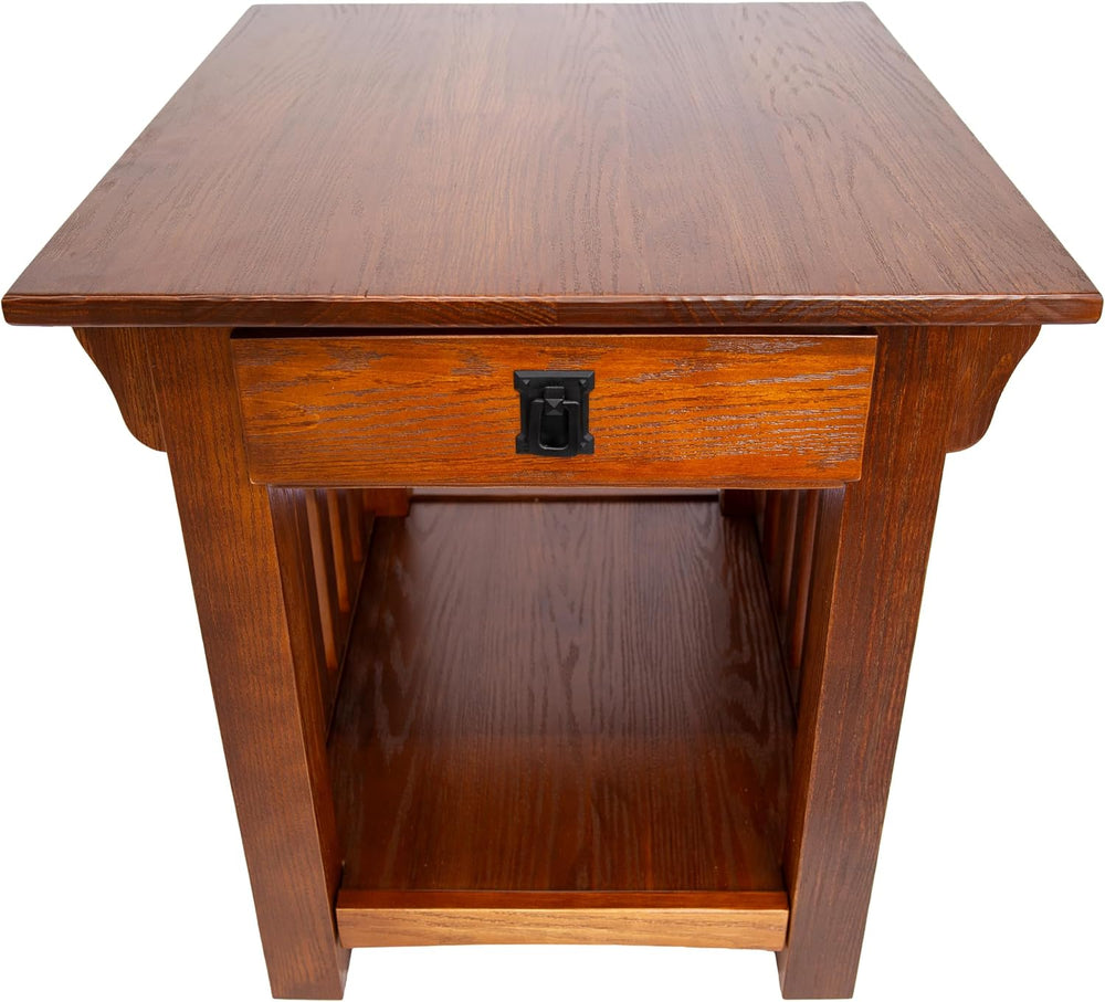 Leick Home Mission End Table, 22", Medium Oak