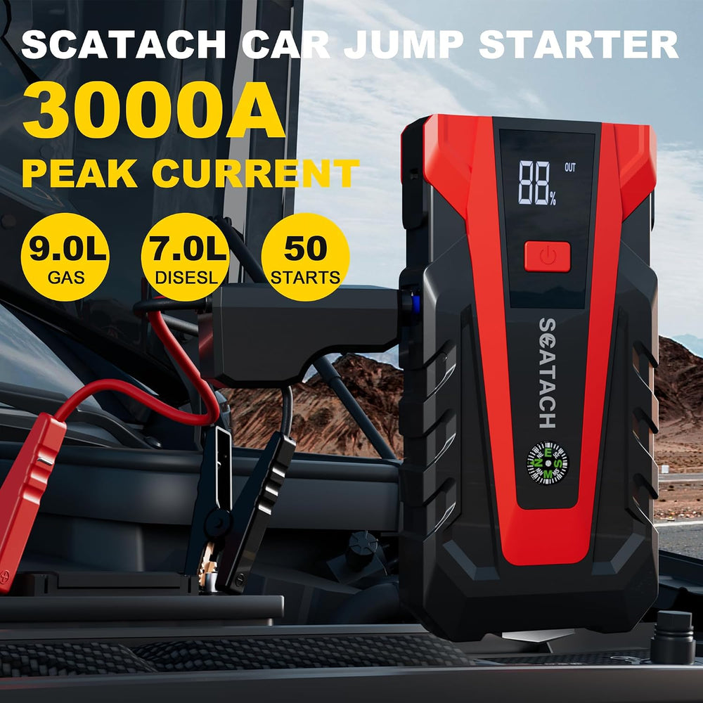 Scatach 3000A Car Battery Jump Starter,12V Jump Starter Battery Pack Portable...