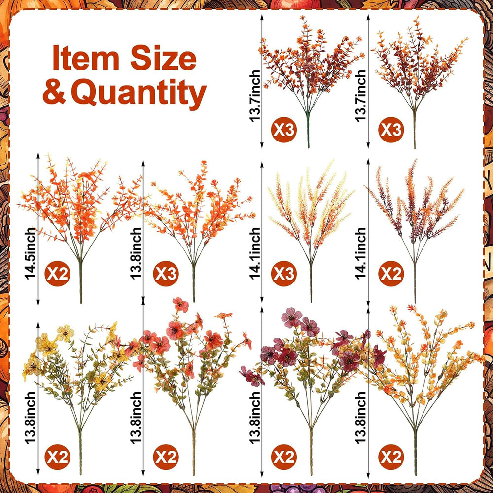 Riceshoot 24 Bundles Artificial Fall Flowers Outdoor Planters Decorations