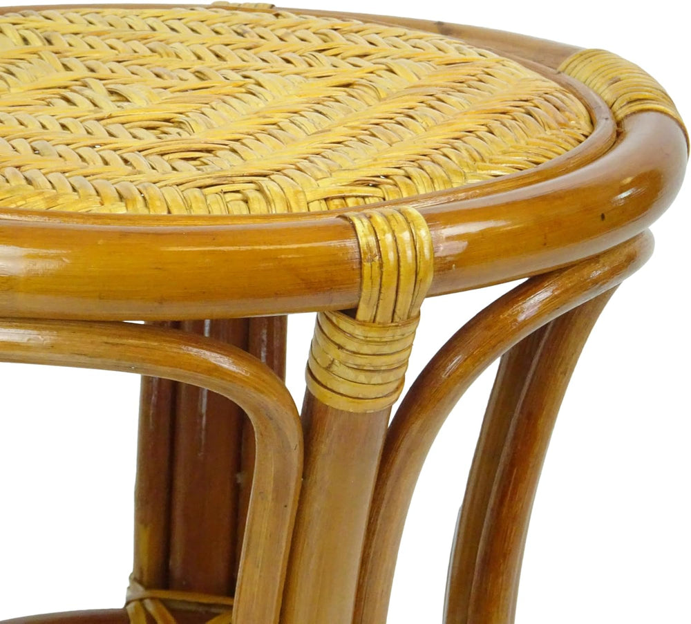 Breeze Handmade Rattan Wicker Stool Fully Assembled Colonial Color