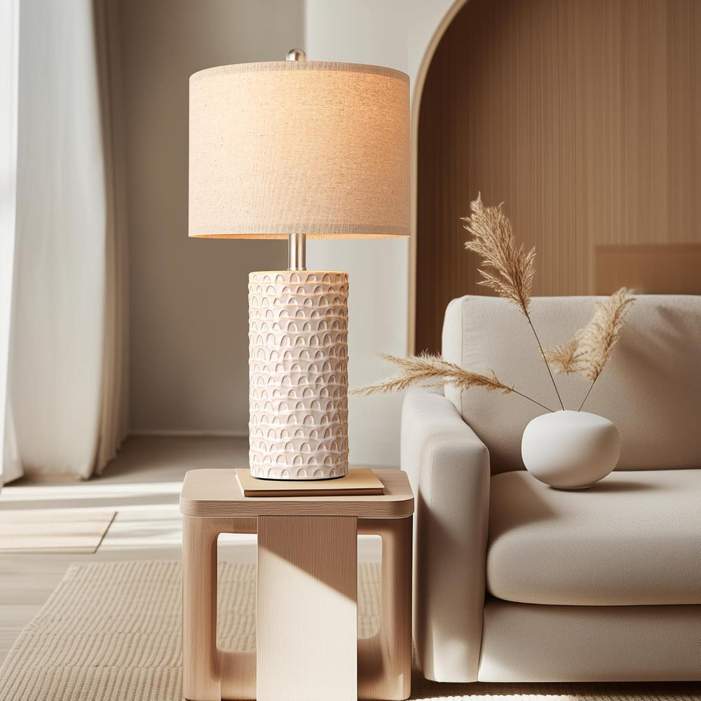 PARTPHONER 23" Modern Ceramic Table Lamp Set of 2, Table Lamps for Livin...