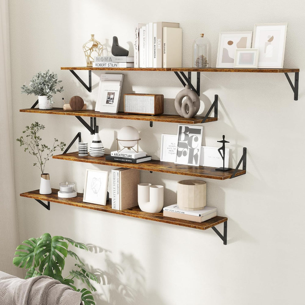 55" Long Wall Mounted Floating Shelves,8 inch Deep Floating Shelf with M...