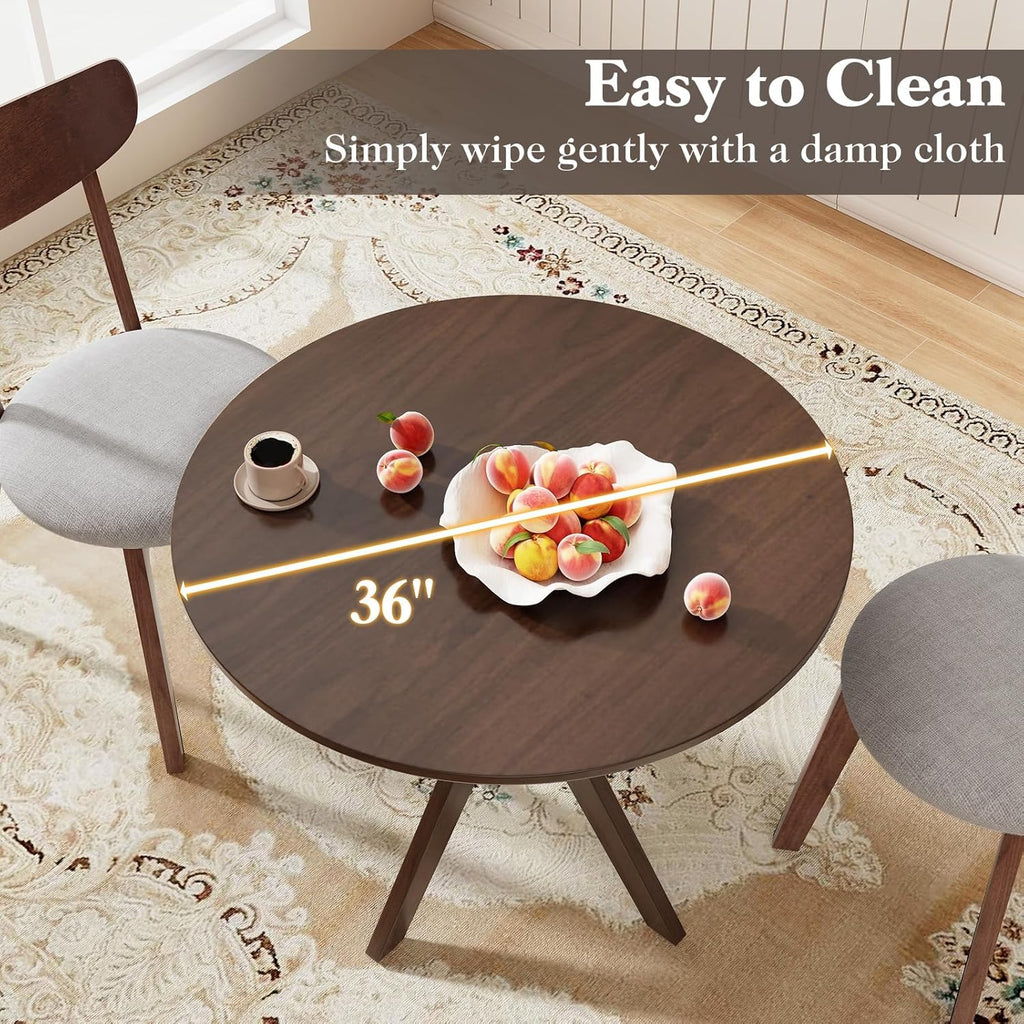 ergomaster 5-piece dining table set for 4, 36", close-up detail