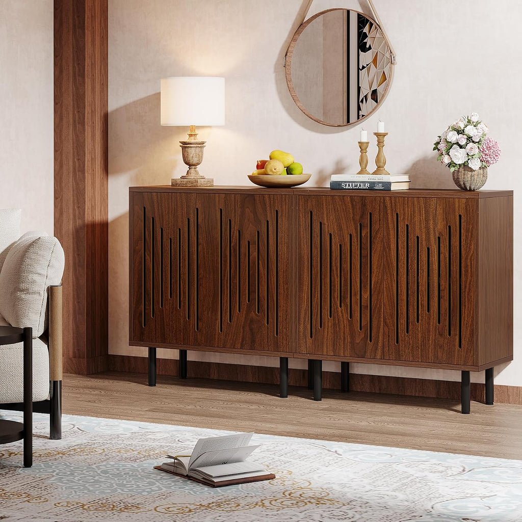 Tribesigns Set of 2 Sideboard Buffet with Storage, 59" Sideboard Cabinet