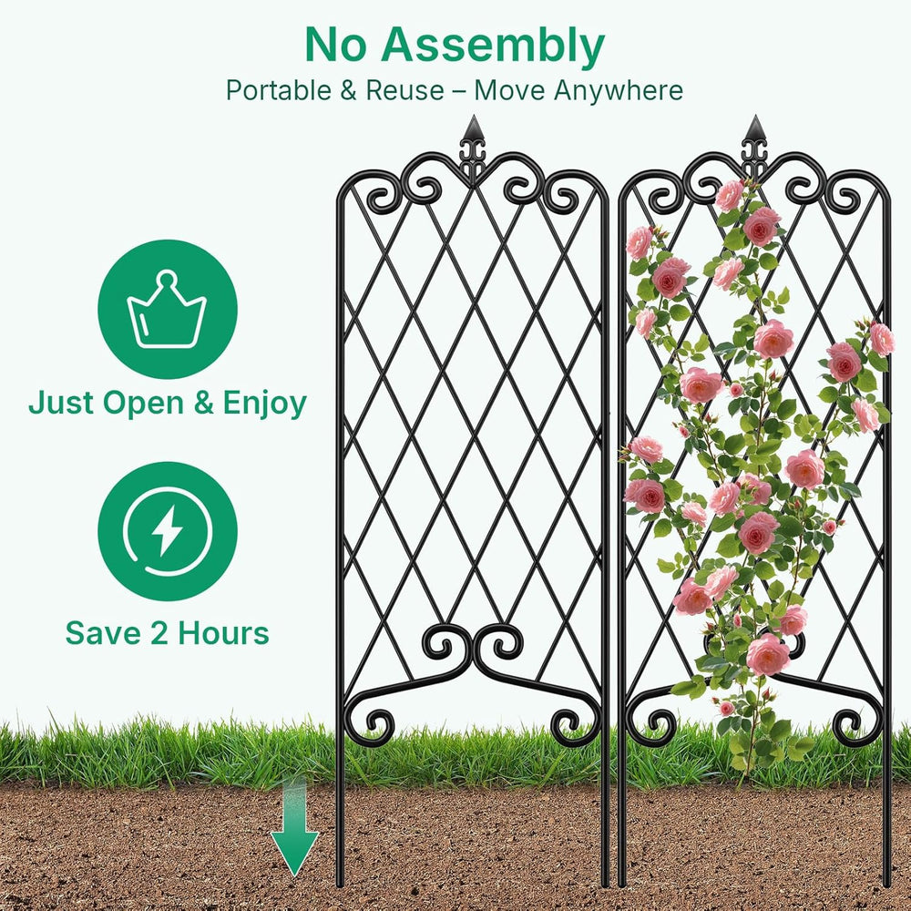 AMAGABELI GARDEN & HOME 4 Pack Garden Trellis for Climbing Plants Outdoor...