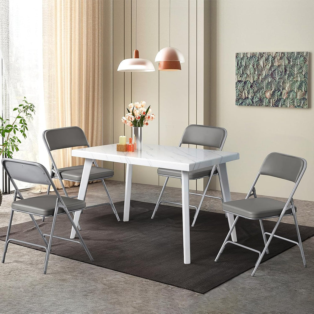VINGLI Padded Folding Chairs with Comfortable Thick Padding and Steel Metal F...
