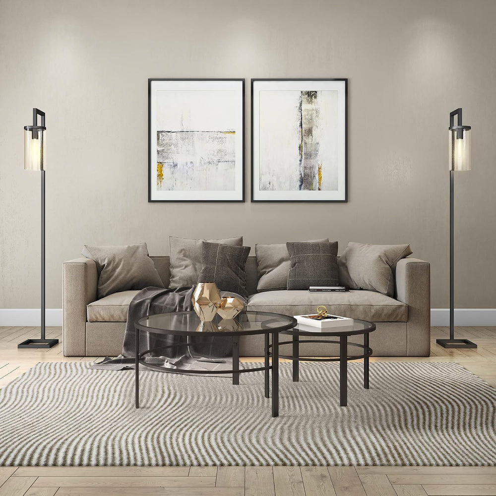 Henn&Hart 36" Modern Coffee Table, Black