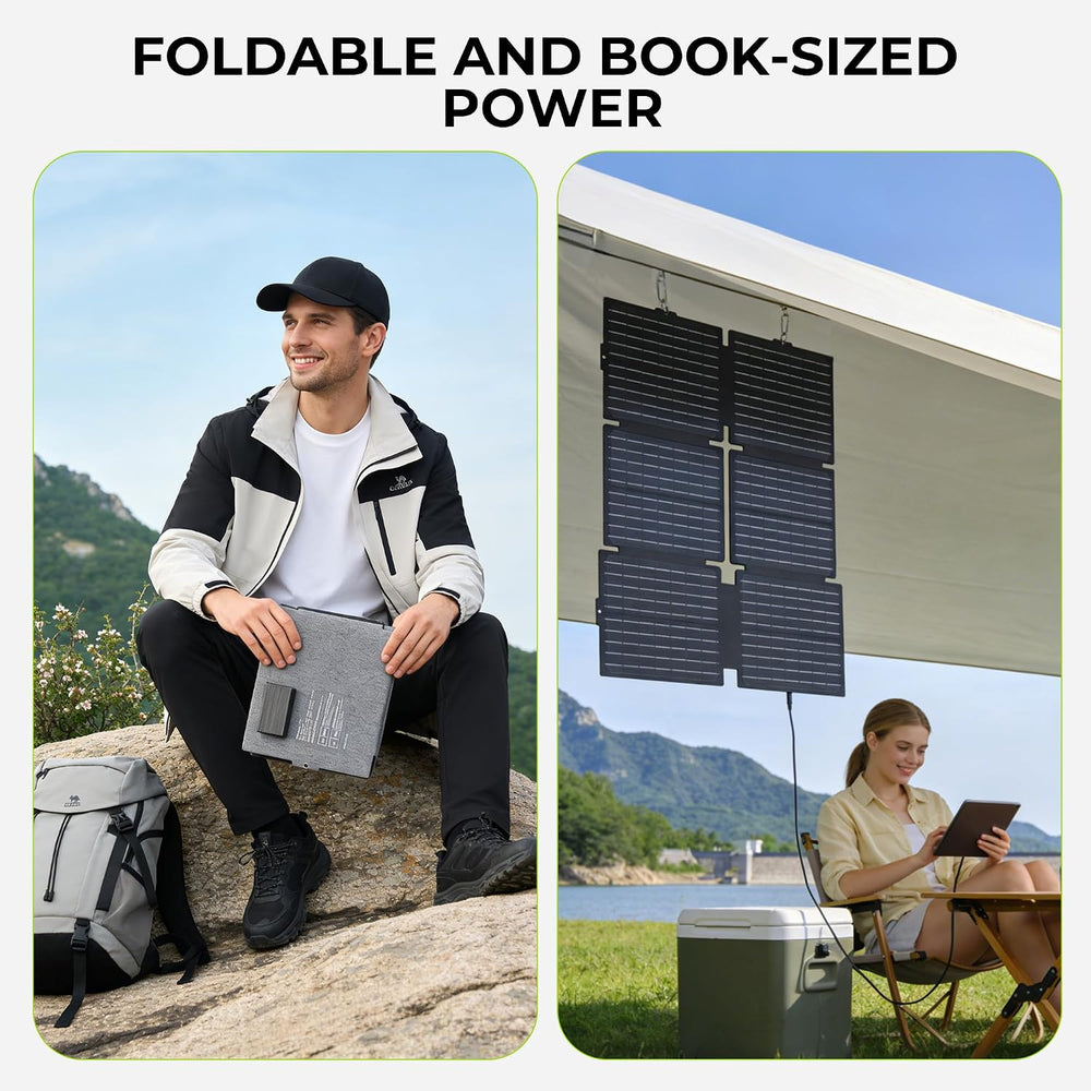 Portable Solar Generator 300W Power Station with 60W Foldable Solar Panel