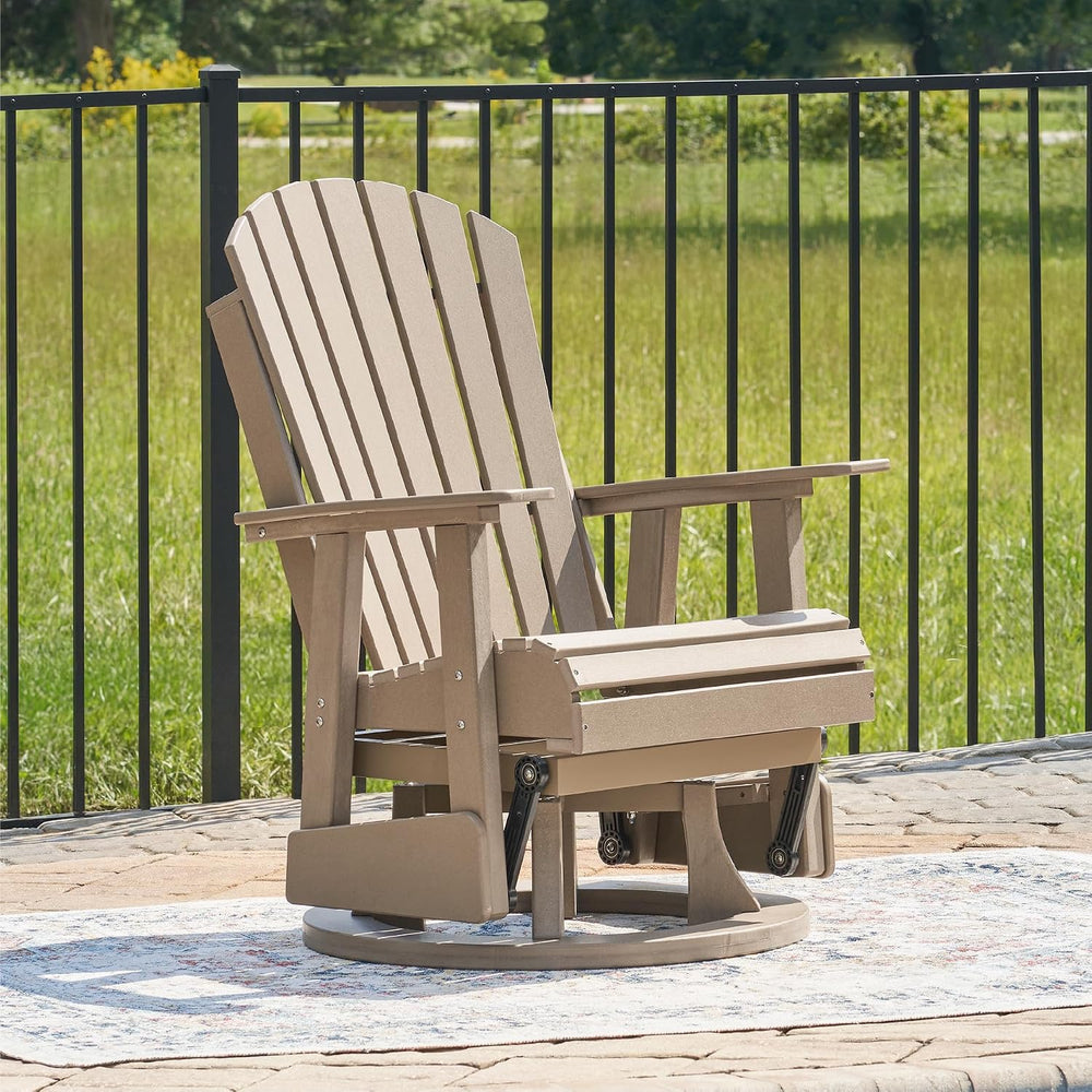 Signature Design by Ashley Hyland Wave Contemporary Swivel Glider Adirondack ...