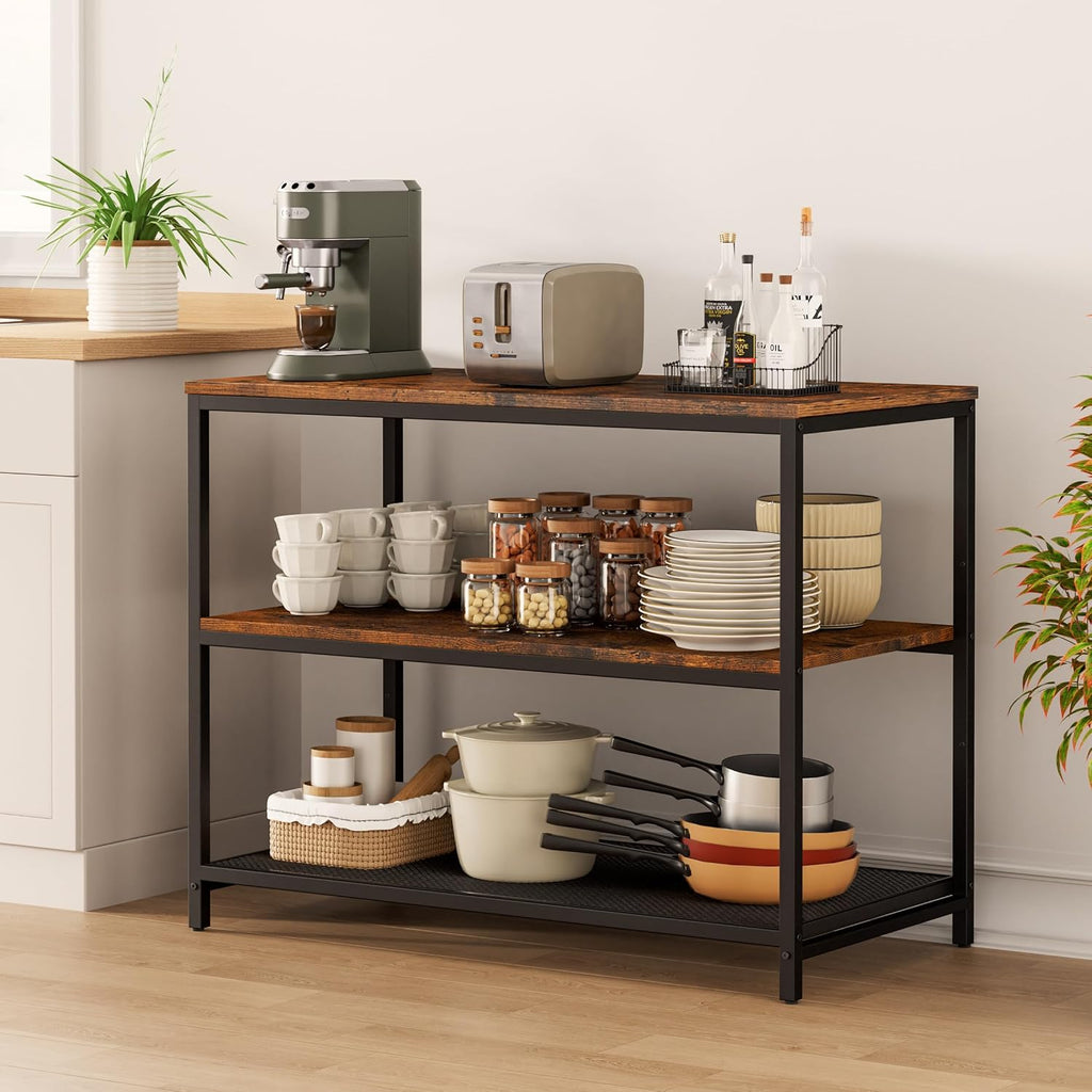 homleke 39.4" l kitchen island with 3 shelves showing dimensions