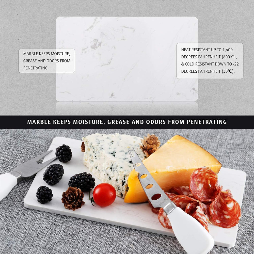 hecef Cheese Board Set Acacia Wood - Large Charcuterie Board with Stainless S...