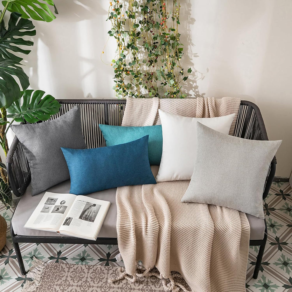MIULEE Decorative Outdoor Pillow Covers Euro Waterproof 26x26 Light Grey