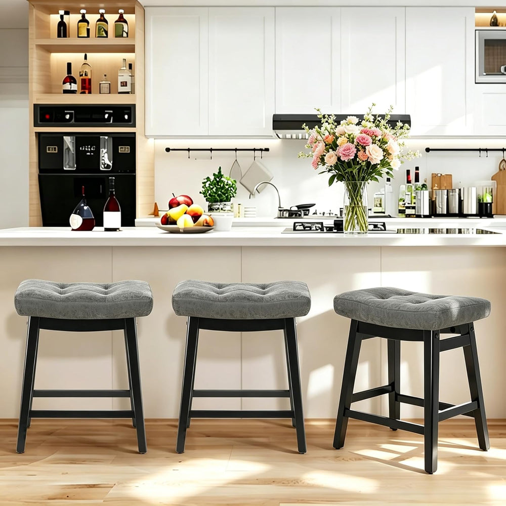 RNKSFX Counter Height Bar Stools Set of 3 for Kitchen Counter Farmhouse Moder...