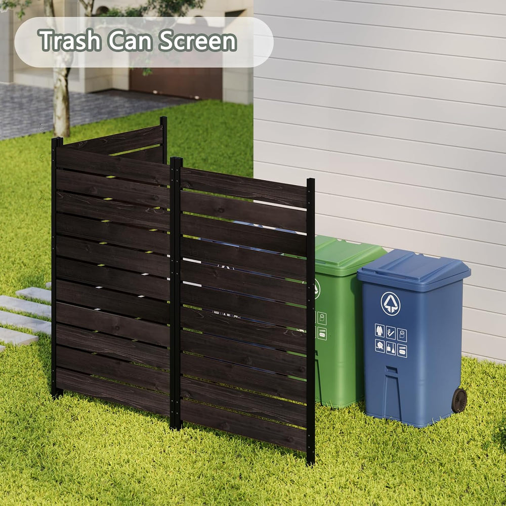 Privacy Screen Fence, No-Dig Wooden Patio Fence 5ftH×3.2ftW