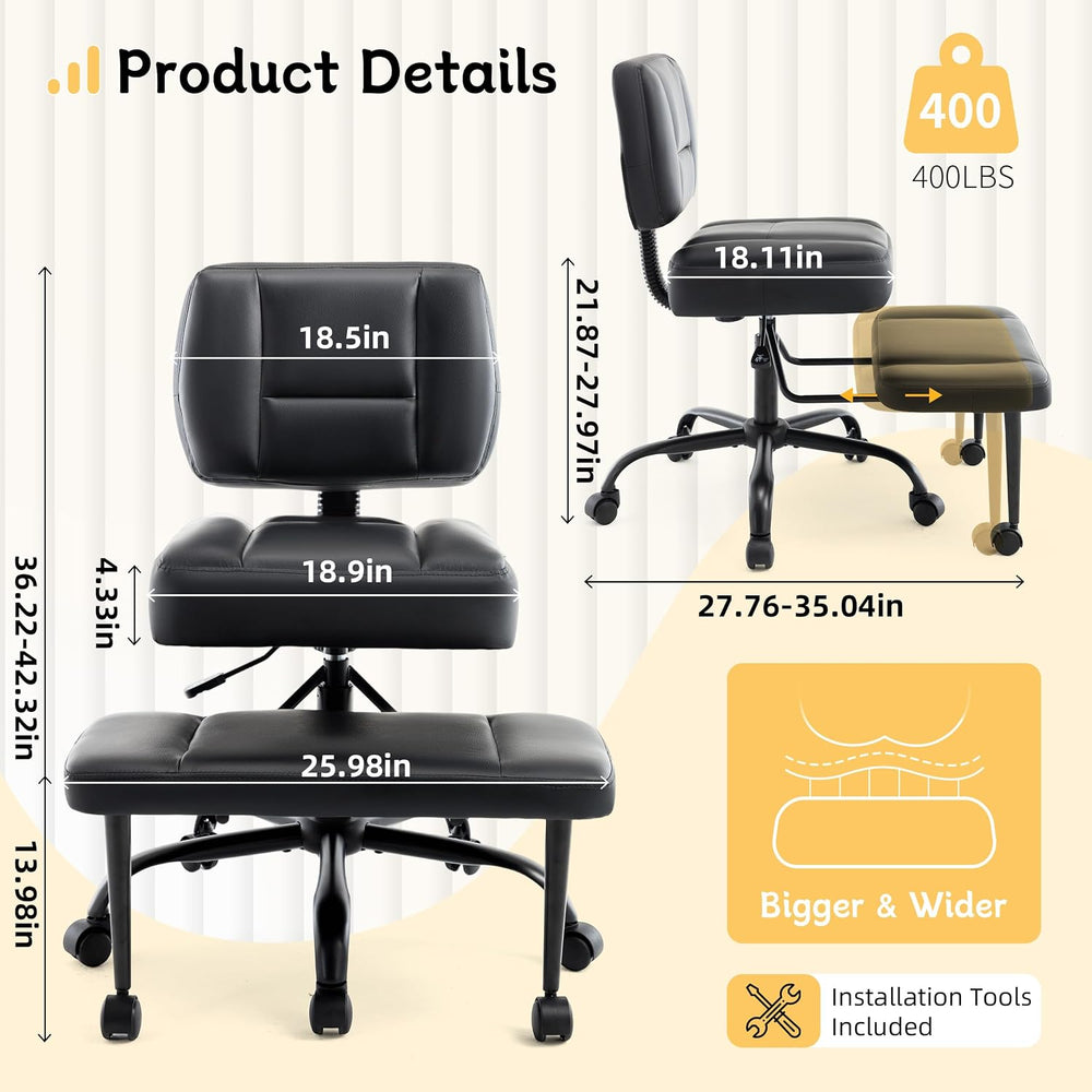 Criss Cross Legged Office Chair with Wheels,Swivel Meditation Chair for ADHD,...