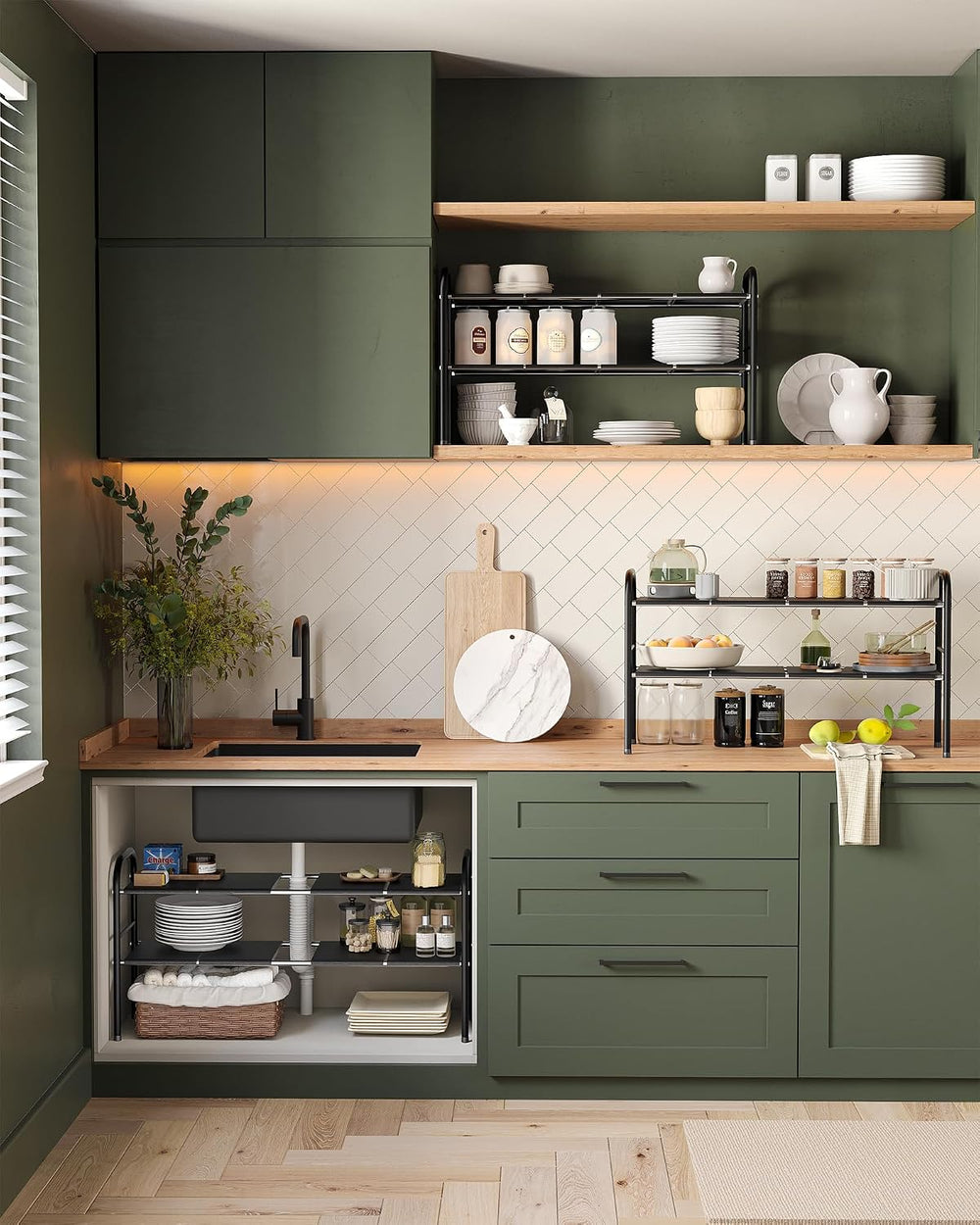 Under Sink Organizers and Storage,Expandable under cabinet organizer Shelf