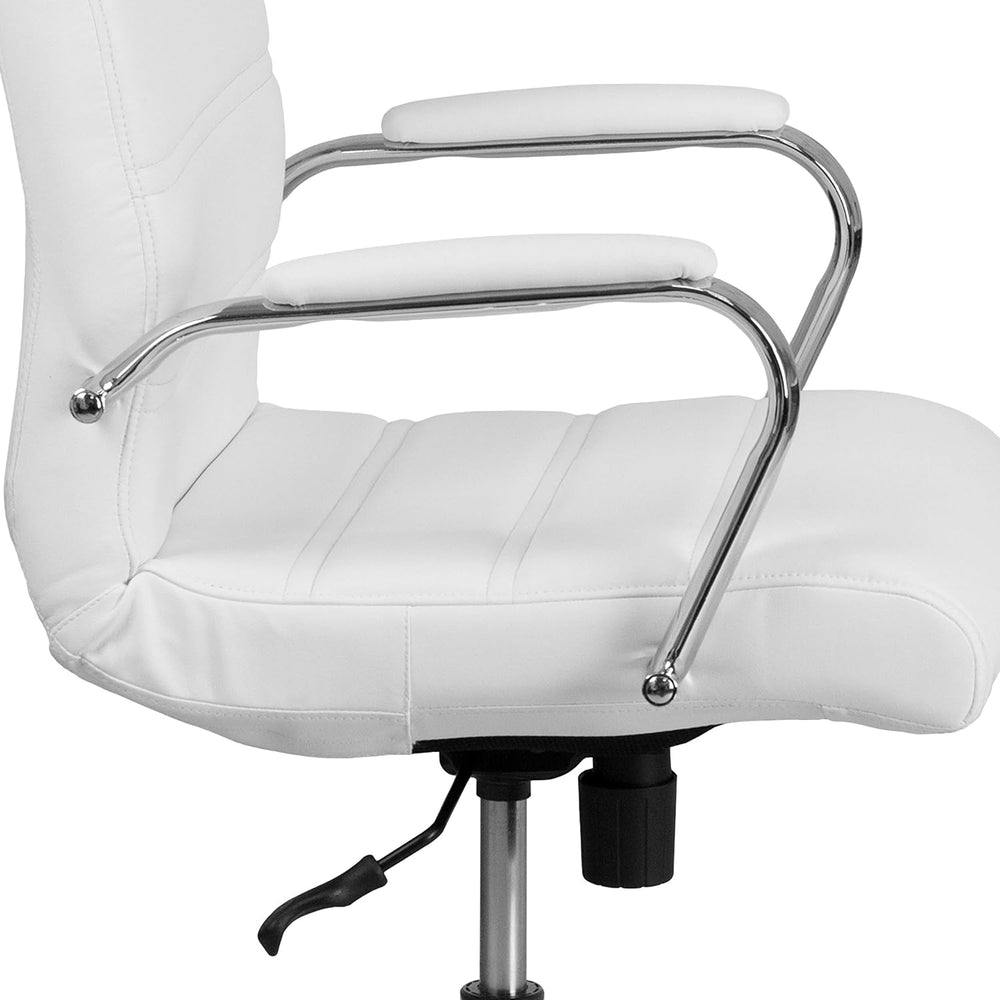 Flash Furniture Mid-Back White LeatherSoft Executive Swivel Office Chair with...
