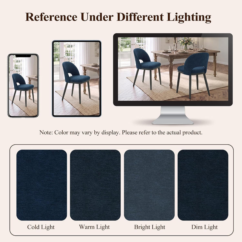 Dining Chairs Set of 4, Upholstered Dining Room Chairs with Curved Backrest