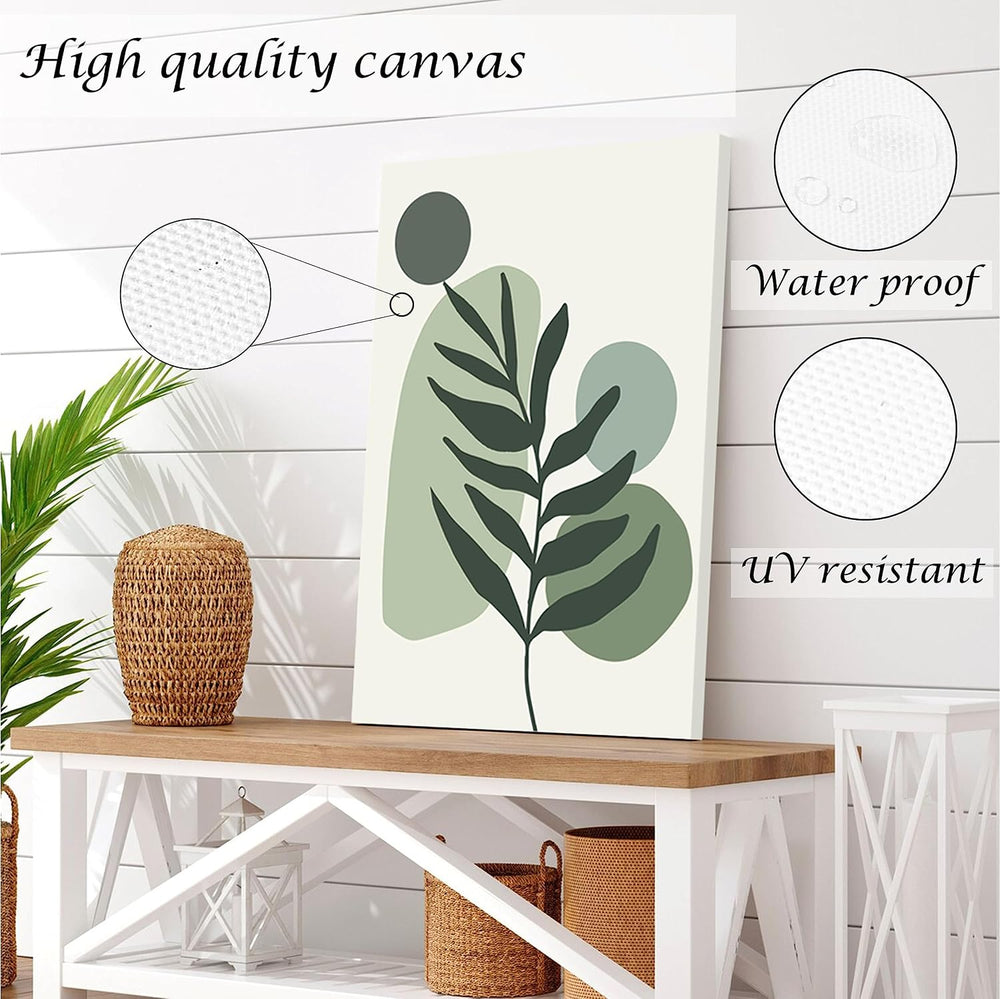 Induslyfe Large Framed Boho Canvas Wall Art Set of 3, Mid Century Modern room...