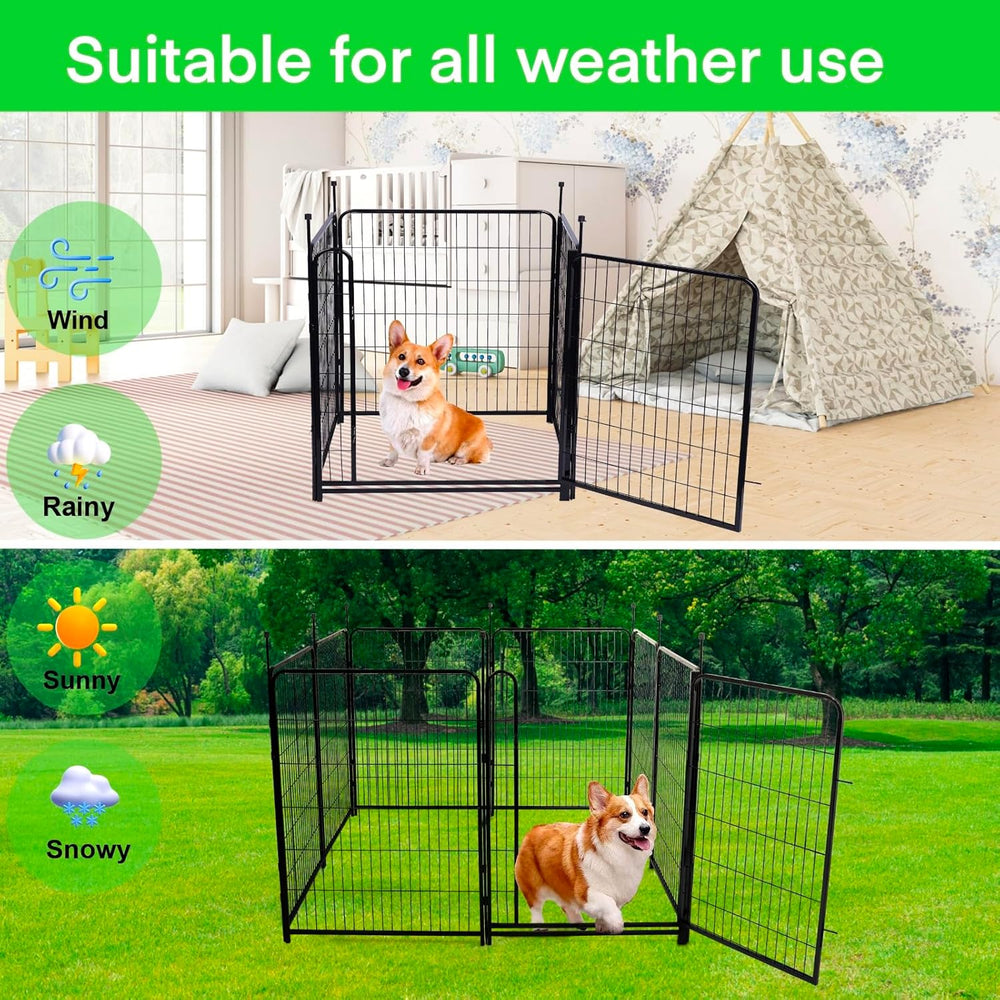 Tall Garden Fences and Borders, 54 in(H) Dog Fences for The Yard, 4 Panels To...