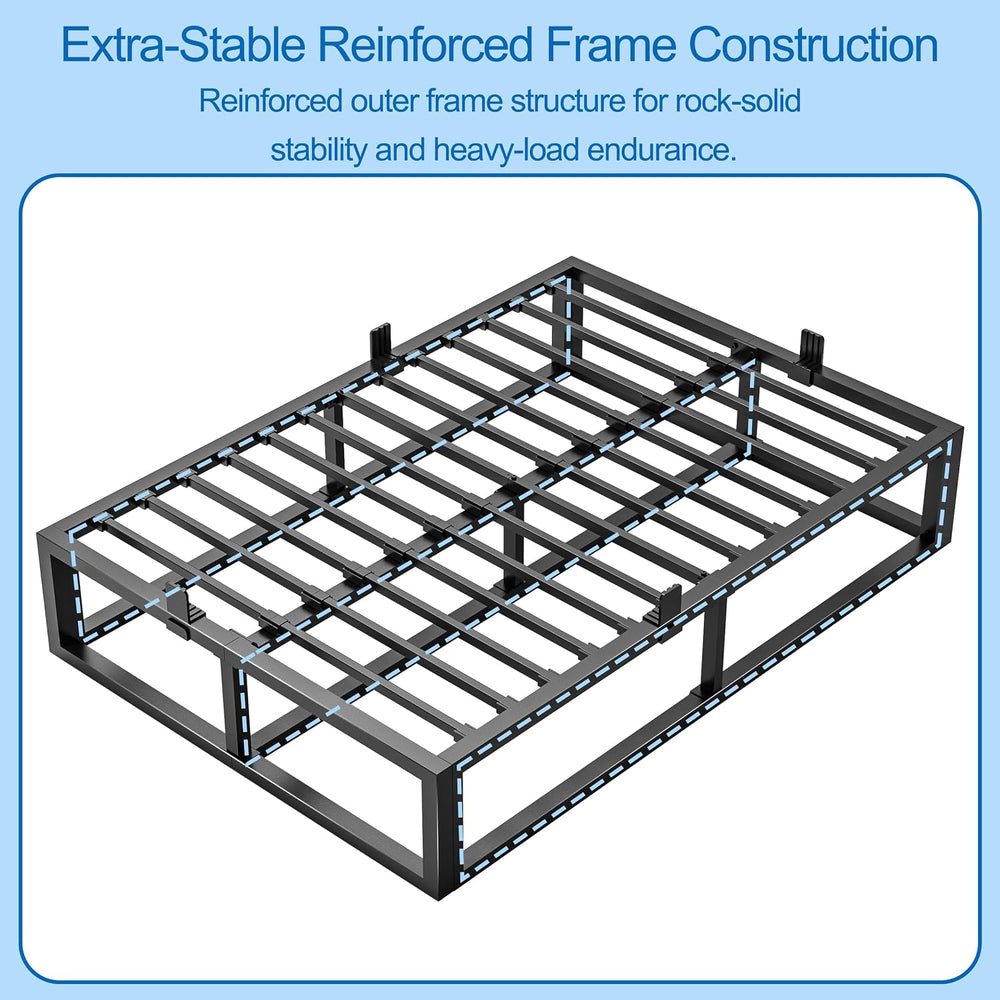 Bilily 10 Inch King Bed Frame with Steel Slat Support,Low Profile King Metal ...