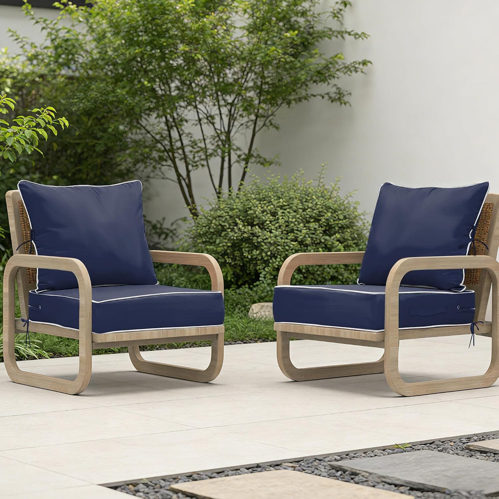 22x24 Outdoor Chair Cushions Set of 2, Waterproof Deep Seat Cushions for Pati...