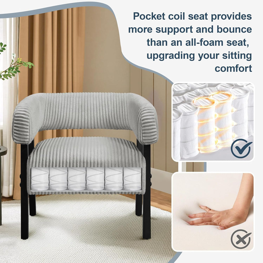 Yaheetech Accent Living Room Chair with Pocket Coiled Seat Set of 2