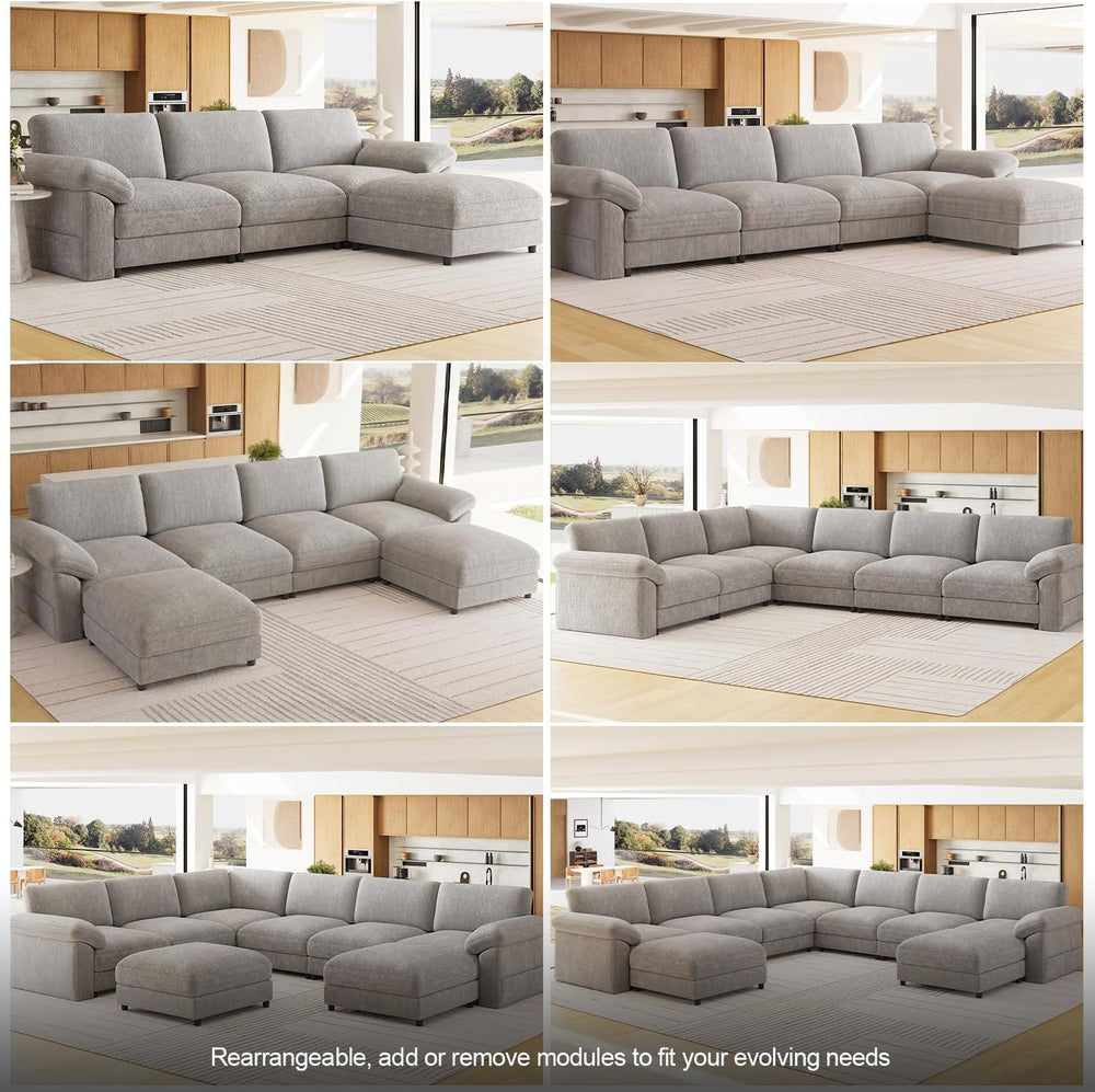 Oversized Sectional Couches for Living Room, Modular 3 Seater Cloud Sofa