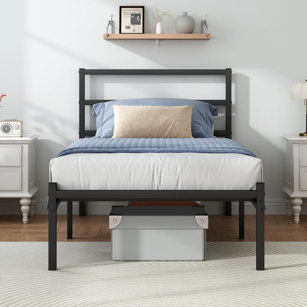 Twin Bed Frames with Headboard and Footboard, 14 Inch Metal Platform Twin Siz...