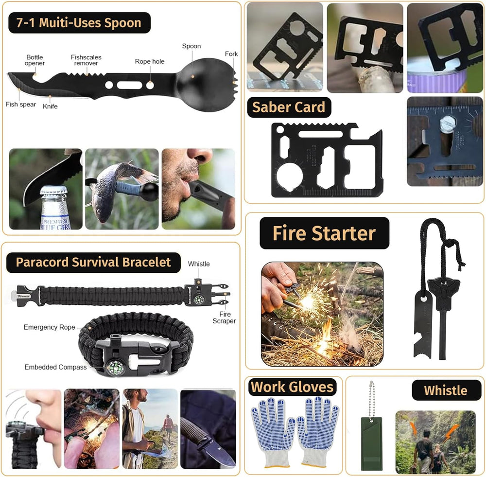 Survival Kit, 294 Pcs Survival Gear Emergency Supplies First Aid Kit