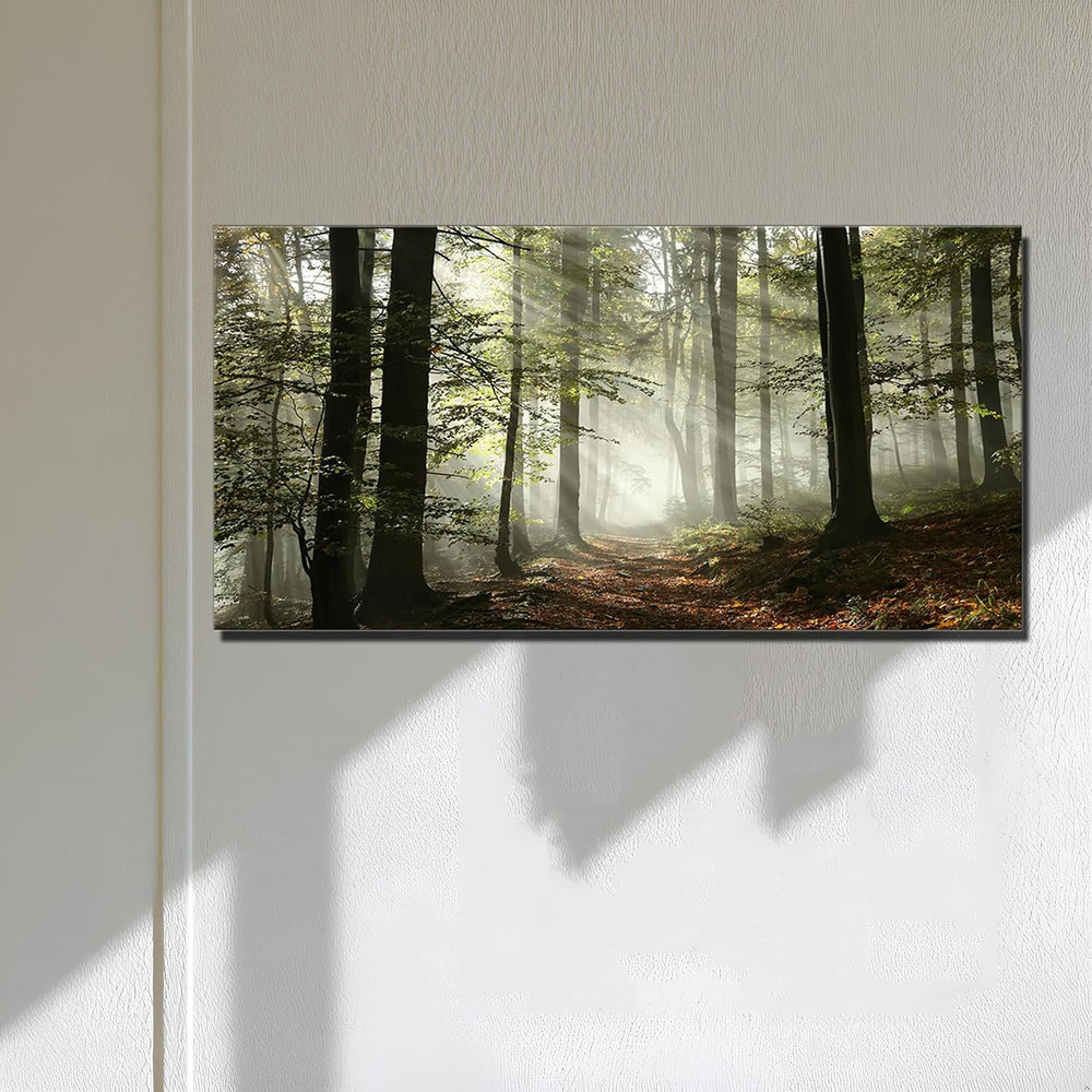 Foggy Forest Canvas Wall Art Home Office Decor Smoky Pine Tree Spring Frame