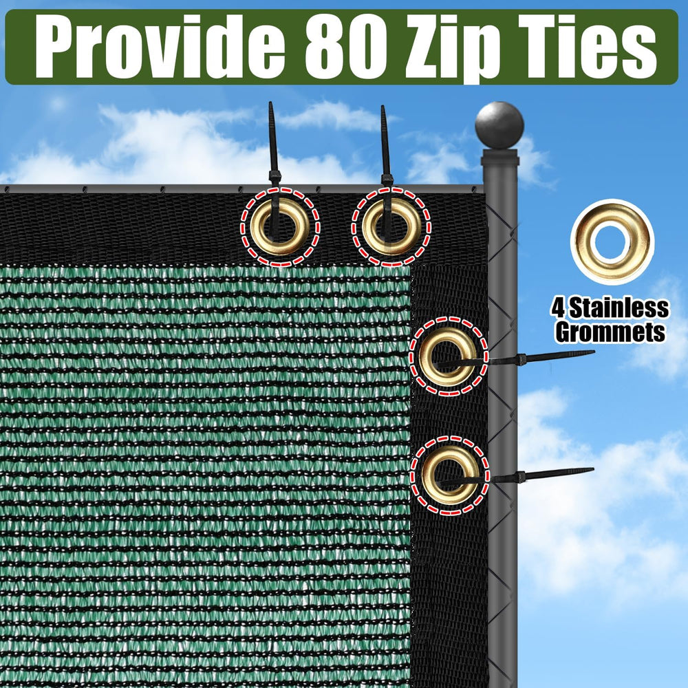 Green 4FT X 50FT Outdoor Privacy Screen Fence & Mesh Shade Net Cover, Ide...