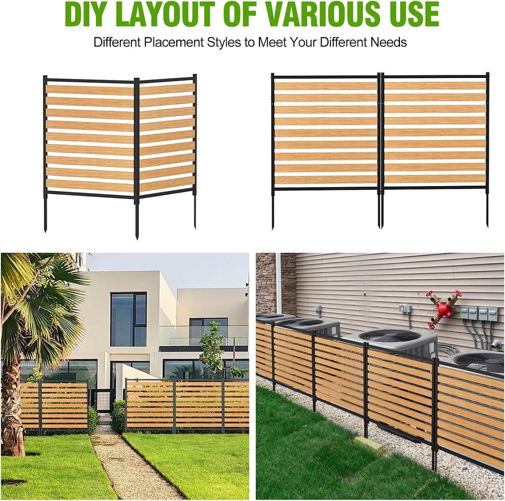 Metal Air Conditioner Fence 3 Panels - 40.27" W x 54.6" H Outdoor P...