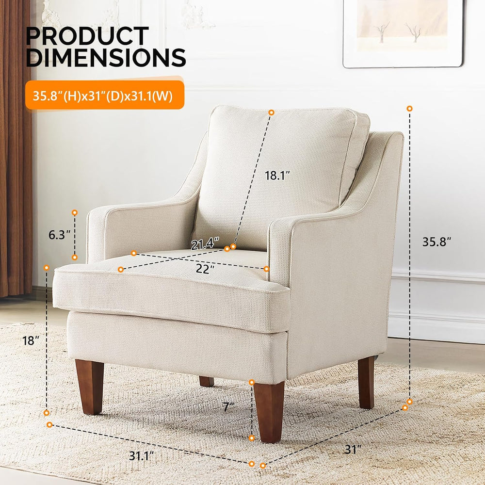 VINLI High Back Accent Chairs Set of 2, Armchair for Living Room, Entryway