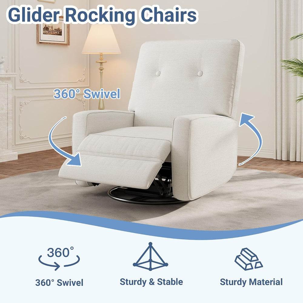 IDEALHOUSE 360° Recliner Chair with Adjustable Backrest & Footrest, Beige