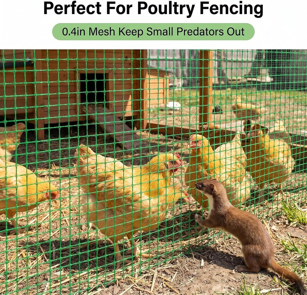 6.6x50ft Plastic Mesh Fencing, 0.4in Mesh Deer Fence
