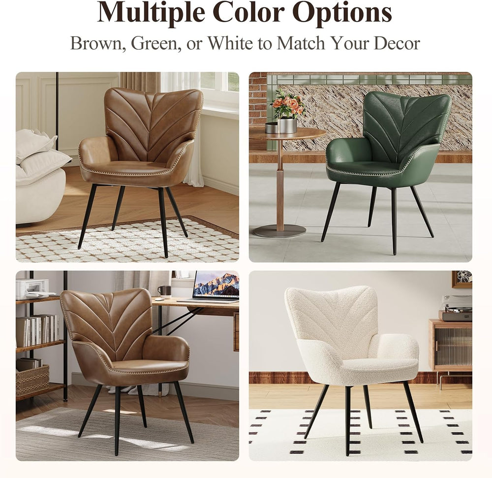 MALOL Accent Chair, Upholstered Armchair with Metal Legs Set of 2, Beige