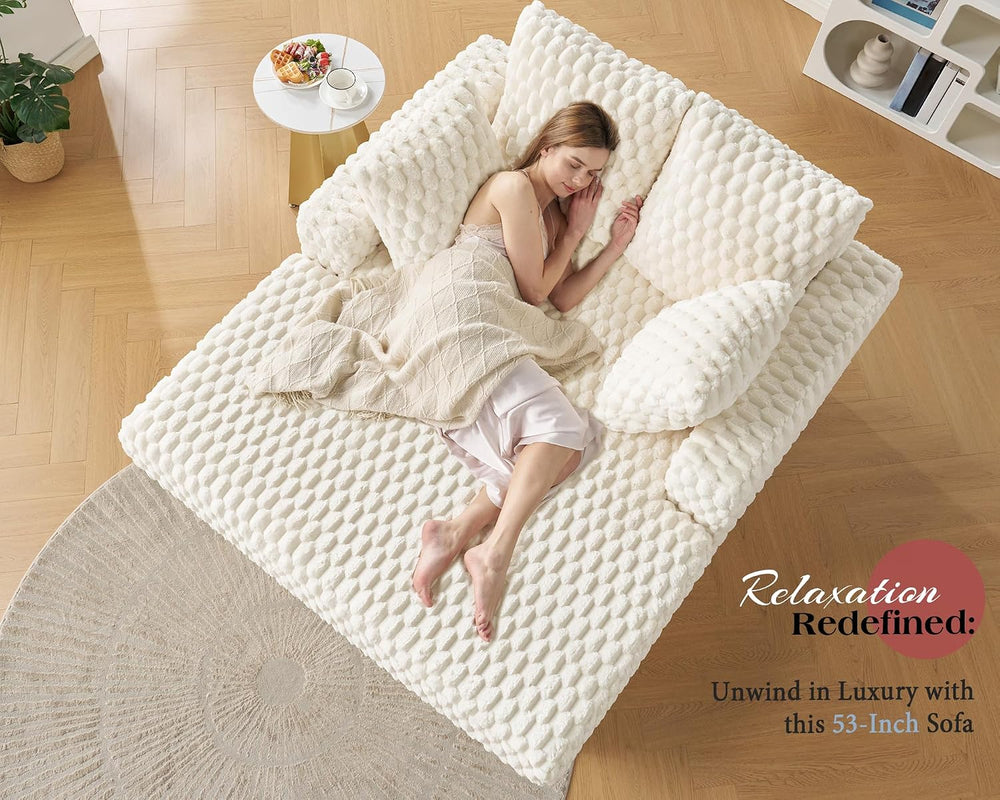 VanAcc 58"×53" Chaise Lounge Indoor, Upholstered Sofa Bed with Thro...