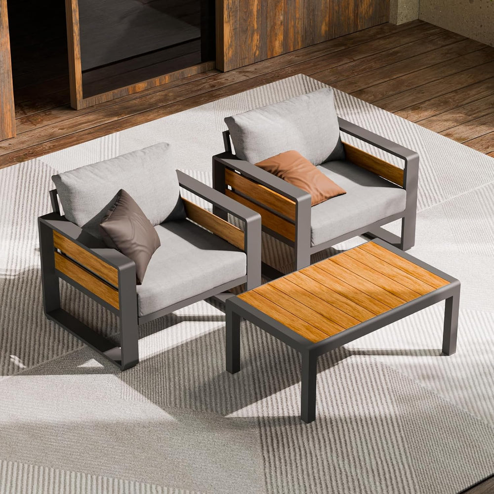 ZANDOR Aluminum Outdoor Patio Furniture - Outdoor Coffee Table, All-Weather M...