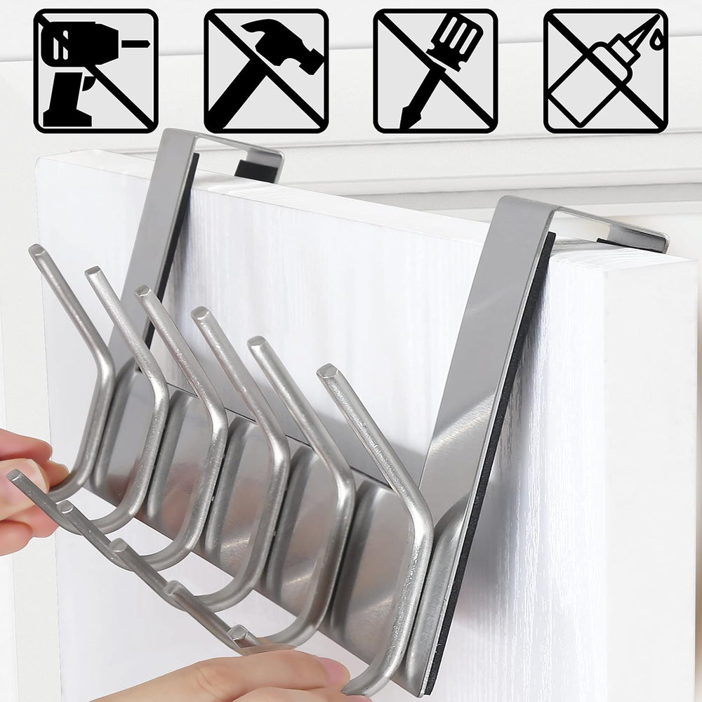 Dseap Over The Door Hook Hanger - 6 Hooks Over Door Coat Rack for Hanging Clo...